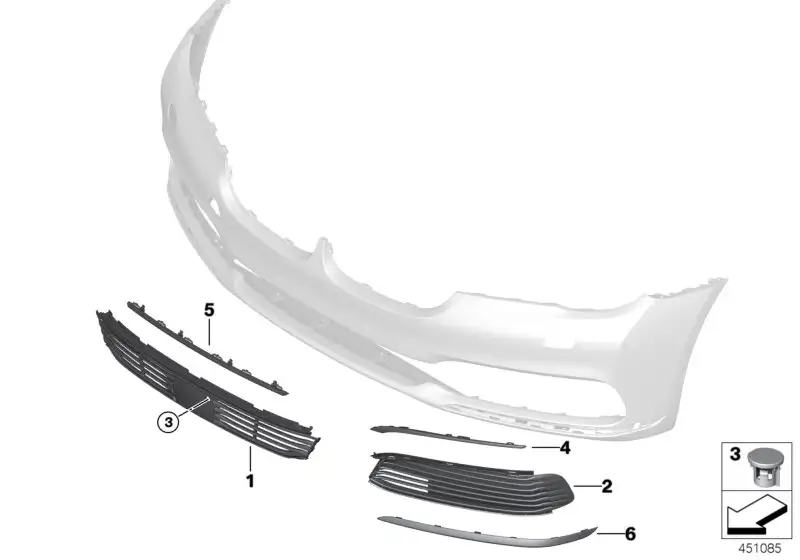 BMW Gitter Lufteinlass Mitte G11 G12 51117486832