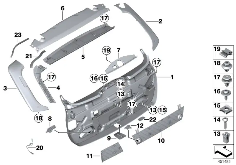BMW Abdeckung Schliessbügel 51497319043 - Bildposition 09