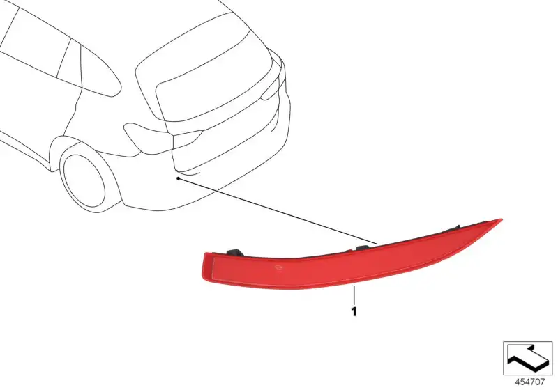 BMW Rückstrahler hinten rechts F48 61617355548