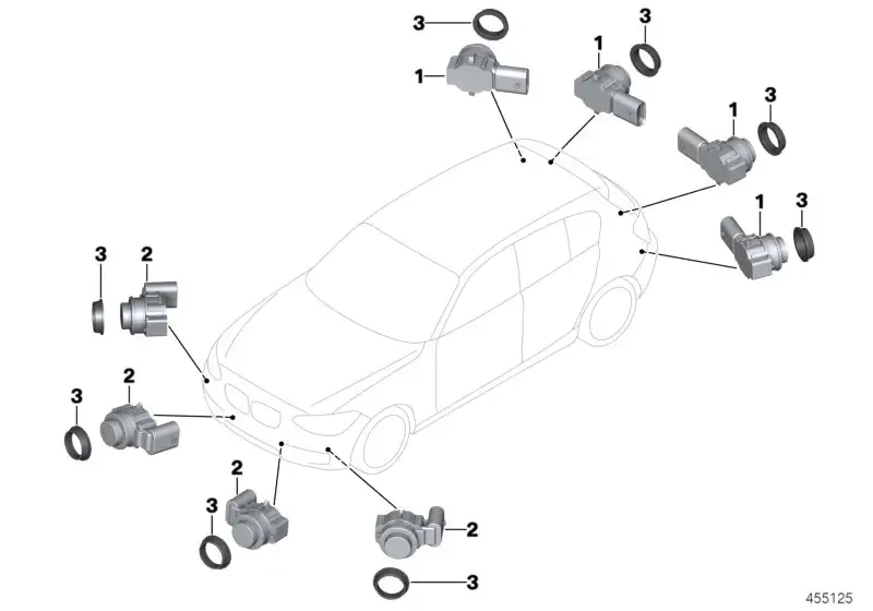 BMW Ultraschallsensor Estorilblau 2 F20 F21 F22 F23 F30 F31 F32 F