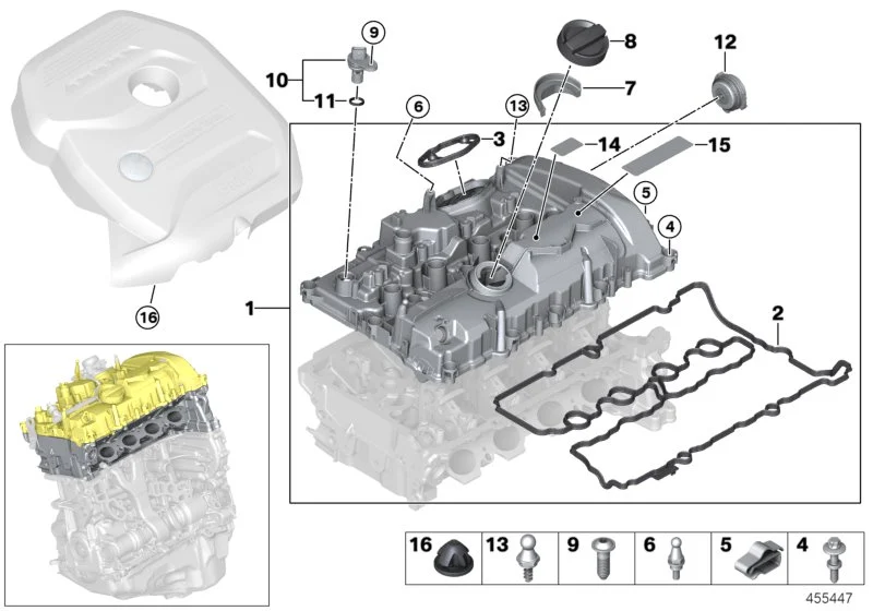 BMW Profildichtung Zylinderkopfhaube F20 F21 F22 F23 F30 F31 F32 F33 F34 F36 F39 F45 F46 F48 G01 G02 G11 G12 G20 G30 G31 G32 F54 F55 F56 F57 F60 11128618519