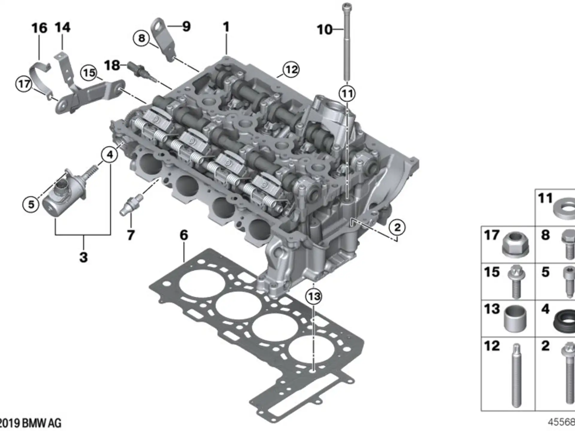 BMW ASA-Stiftschraube F20 F21 F22 F23 F30 F31 F32 F33 F34 F36 F39 F44 F45 F46 F48 G01 G02 G05 G06 G07 G11 G12 G14 G15 G16 G20 G21 M40i G30 G31 G32 I12 I15 F54 F55 F56 F57 F60 11127647711