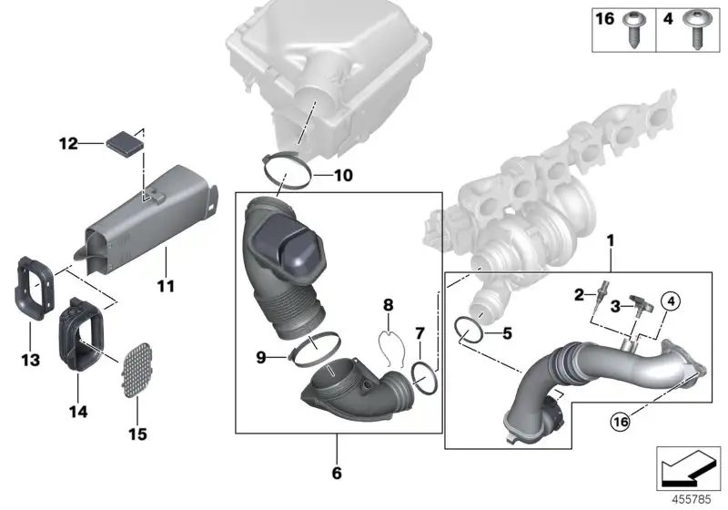 BMW Reinluftrohr mit Resonator F20 F21 F22 F23 F30 F31 F32 F33 F3