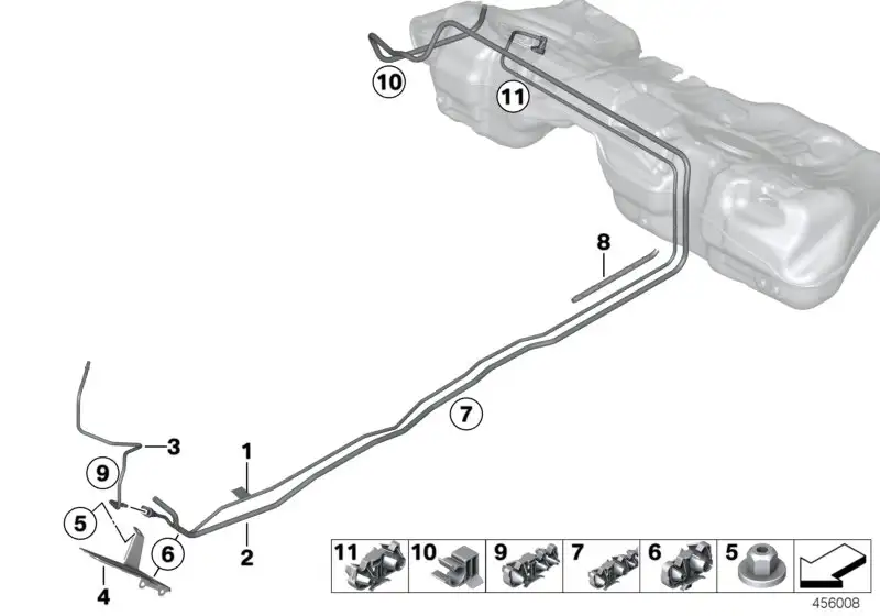 BMW Kraftstoff-Vorlaufleitung vorn F20 F21 F22 F23 F30 F31 F32 F3