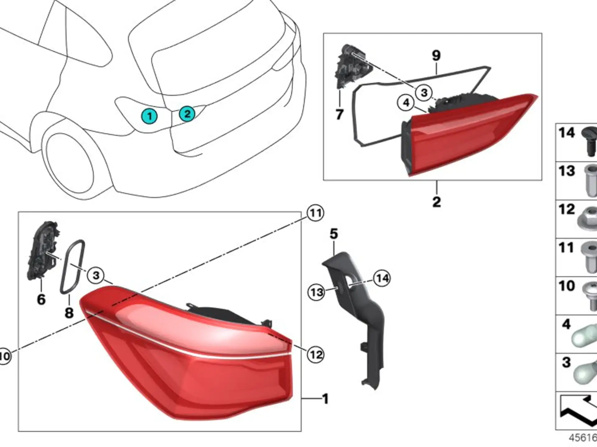 BMW Heckleuchte Heckklappe rechts F48 63217350696