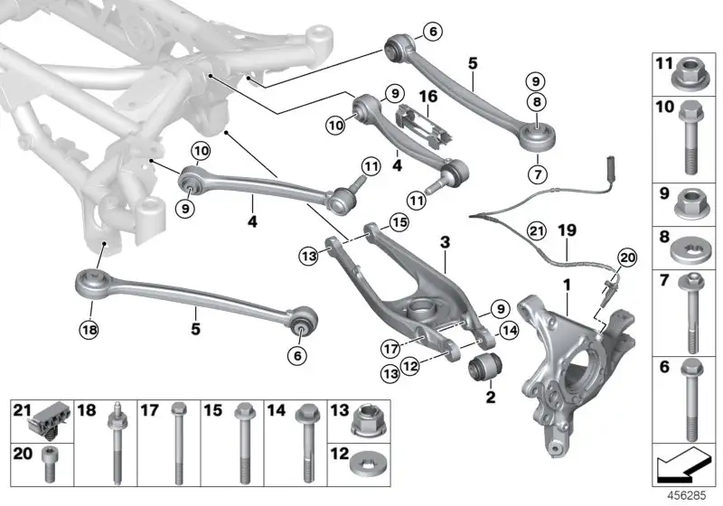 BMW Radträger hinten links F80 F82 F83 F87 F87N 33302284795 - 2er