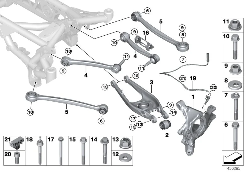 BMW Querlenker mit Gummilager unten F80 F82 F83 F87 F87N 33322284534