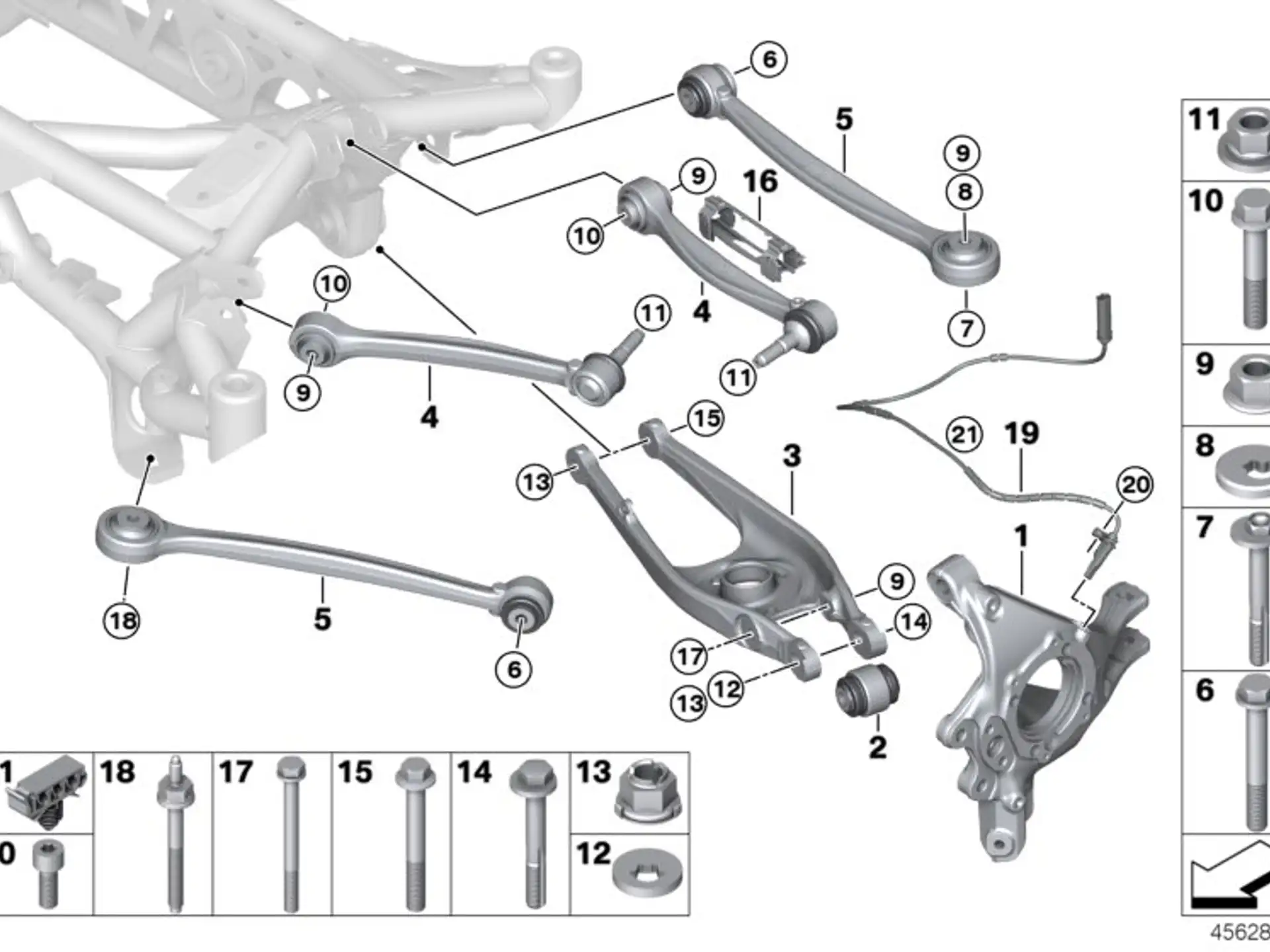 BMW Querlenker mit Gummilager unten F80 F82 F83 F87 F87N 33322284534