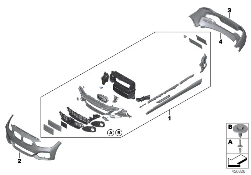 BMW Einsatz Stossfänger hinten F20 F21 51128060304 - 1er F20, 1er