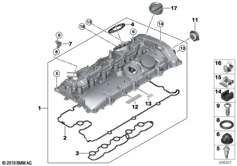 BMW Profildichtung Zylinderkopfhaube außen F20 F21 F22 F23 F30 F3