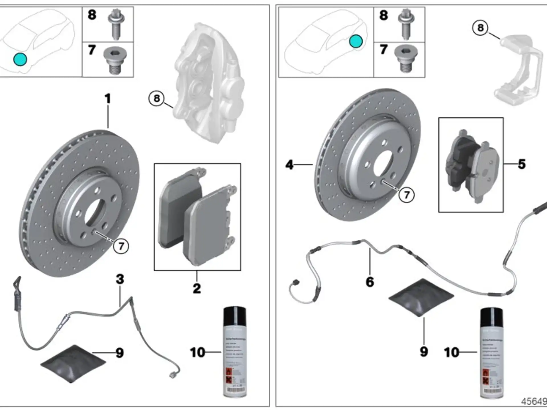 BMW Reparatursatz Bremsbeläge asbestfrei F06 F10 F12 F13 F87 F87N 34112284869