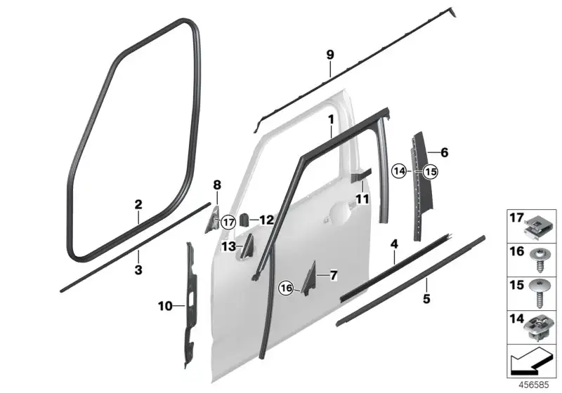 BMW Abdeckleiste rechts F54 51137344182 - Bildposition 09