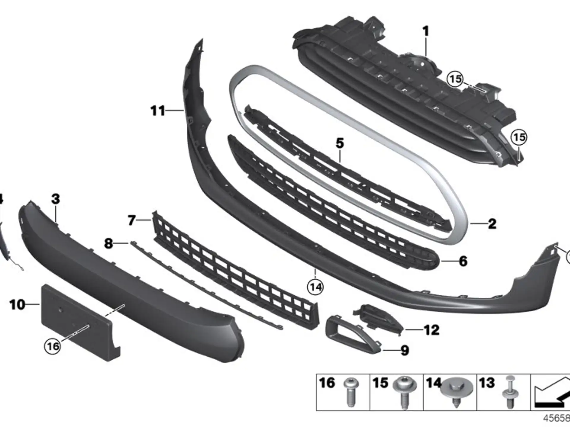 BMW Black Band Spoiler vorn F54 51117451336