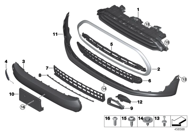 BMW Rahmen Ziergitter F54 51137351369