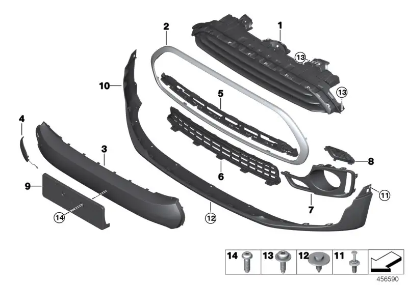 BMW Kennzeichenhalter vorn 51117370808 - Bildposition 09