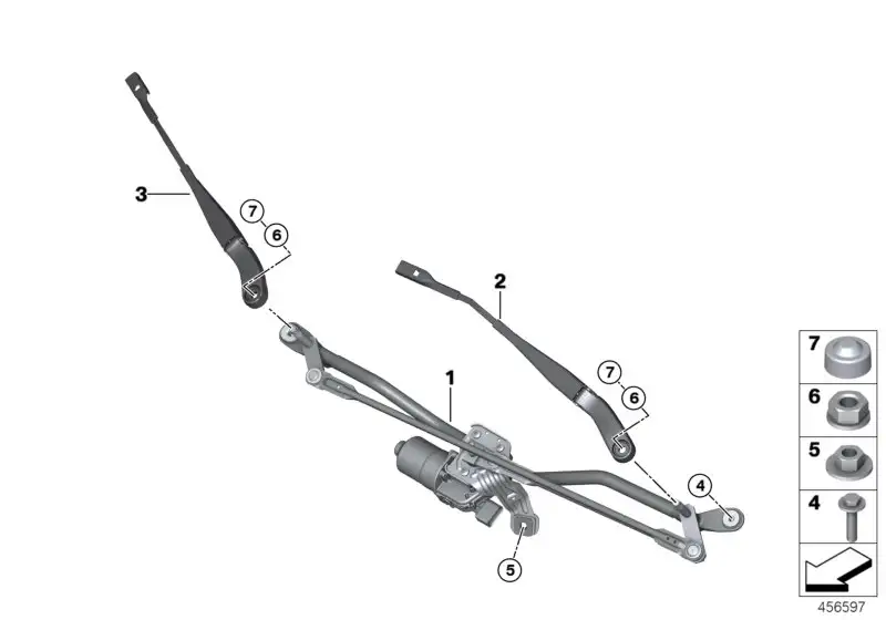 BMW Wischarm Fahrerseite F54 61617354292 - Bildposition 02