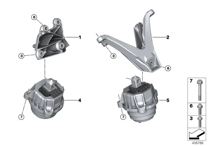 BMW Motorlager rechts 22117884886 - Bildposition 04