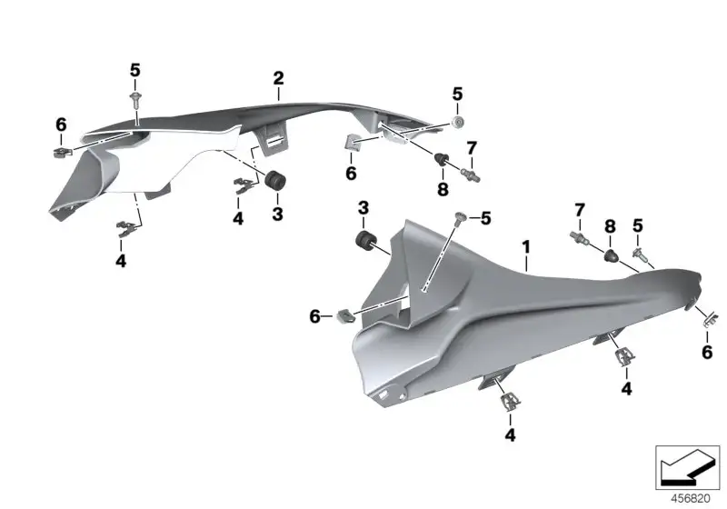 BMW Seitenverkleidung oben links K46 46638540881 Rohteil /Blank -