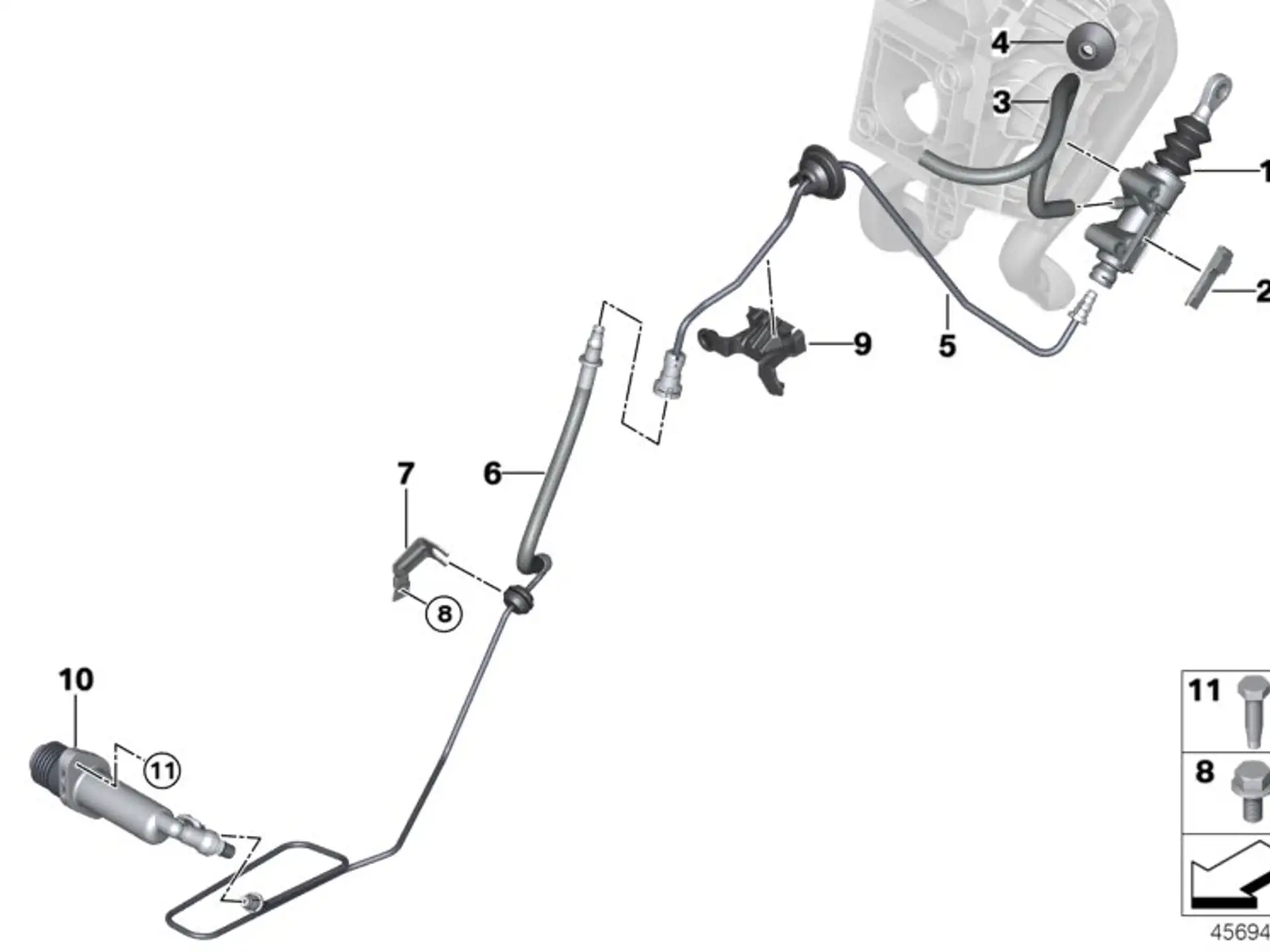 BMW Kupplungsleitung Getriebe F39 F20 F44 F45 F46 F48 F54 F55 F56 F57 F60 21526866077