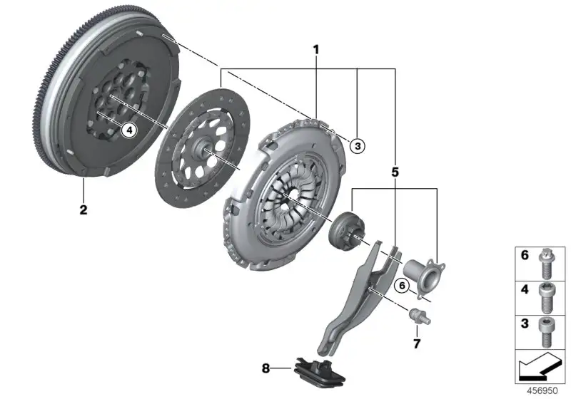 BMW Satz Kupplungsteile F39 F45 F46 F48 F54 F60 21208631871 - Bil