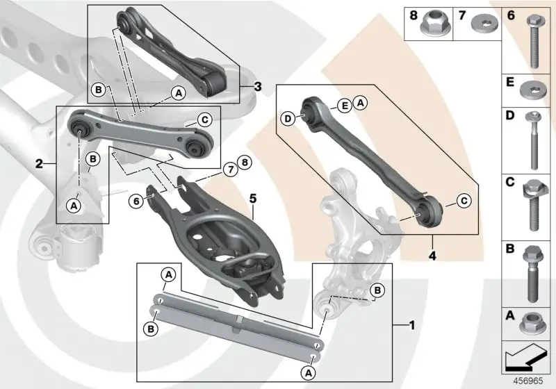 BMW Reparatursatz Führungslenker links 33322409885 - Bildposition