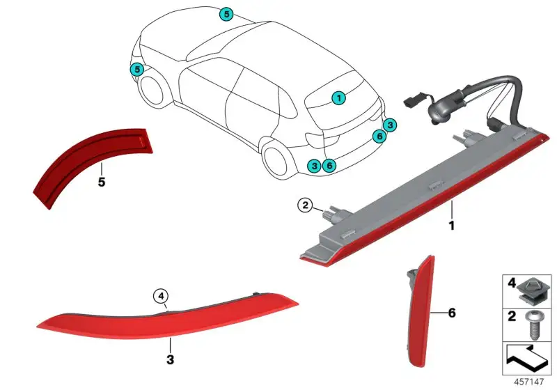 BMW Rückstrahler rechts F15 63147847592