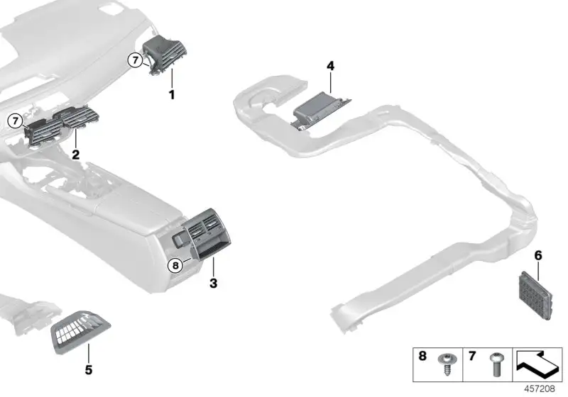 BMW Frischluftgrill Fondraum G11 G12 64229301745