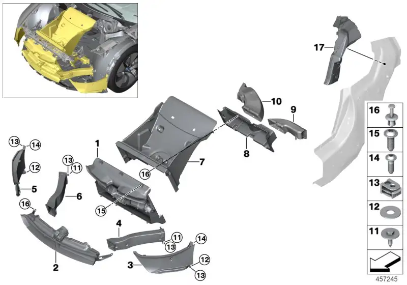 BMW Luftführung Bremse rechts I12 I15 51747336226