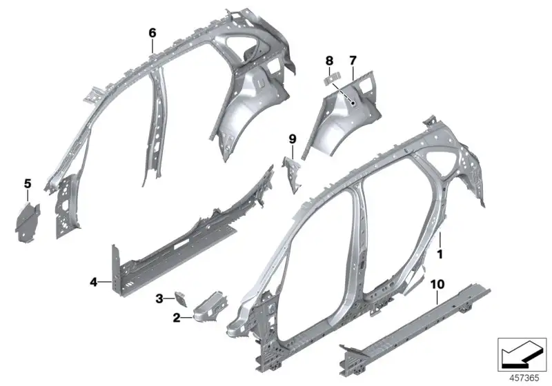 BMW Seitenrahmen innen links F46 41007436171 - Bildposition 06