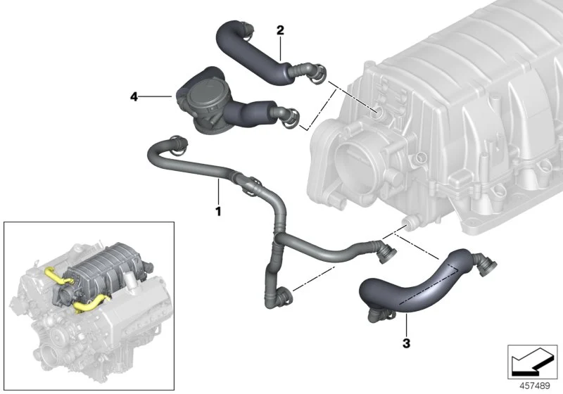 BMW Entlüftungsleitung ohne Druckregelventil E53 E60 E61 E63 E64 E65 E66 11617547185