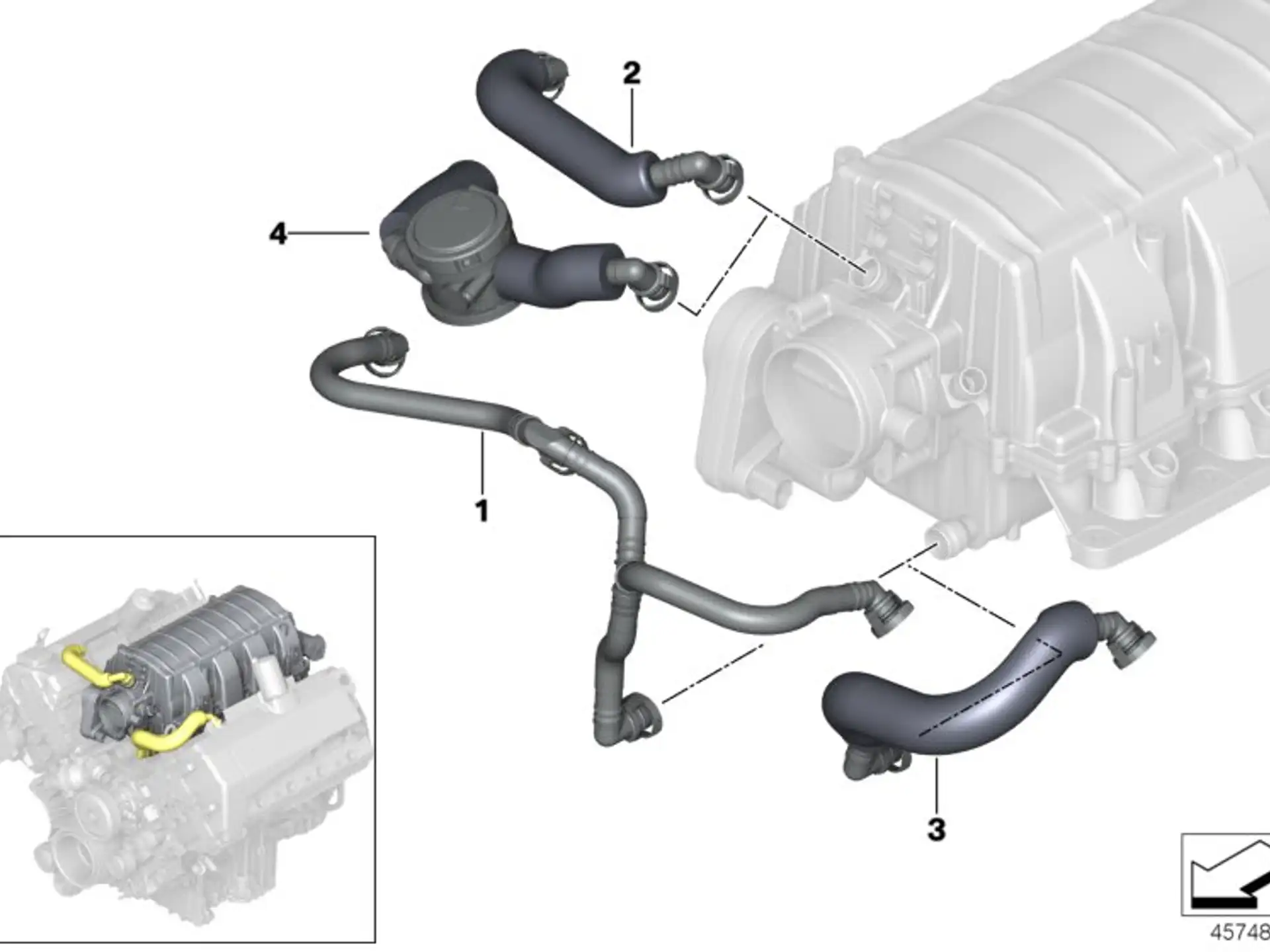 BMW Entlüftungsleitung ohne Druckregelventil E53 E60 E61 E63 E64 E65 E66 11617547185