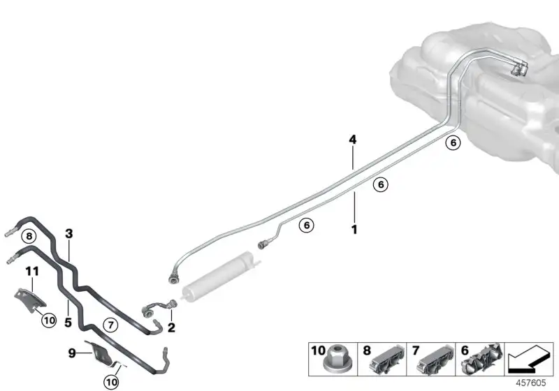 BMW Kraftstoff-Vorlaufleitung Filter F45 F46 F48 F54 F56 16127214