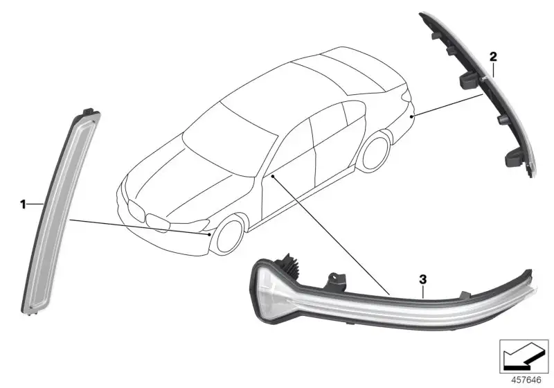 BMW Rückstrahler hinten rechts 63147342950 - Bildposition 02