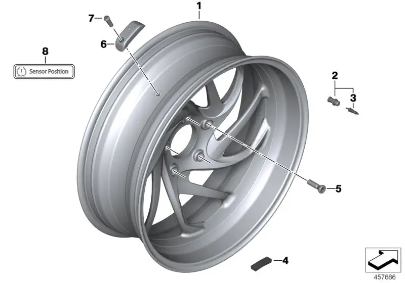 BMW Hinterrad magnesium 36318529043 - Bildposition 01