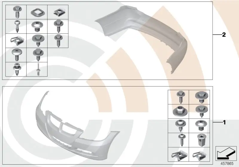 BMW Satz Anbauteile Stossfänger vorn E90 E91 E92 E93 51112410005