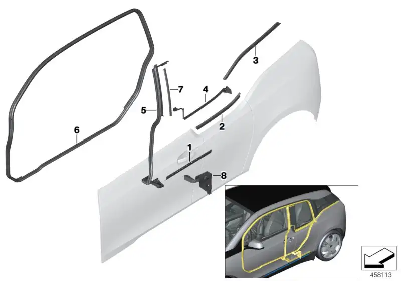 BMW Blende B-Säule aussen rechts I01 51357453370 - Bildposition 0