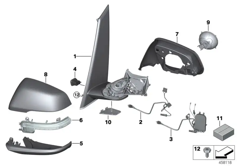 BMW Aussenspiegel ohne Anbauteile links F45 51167415797