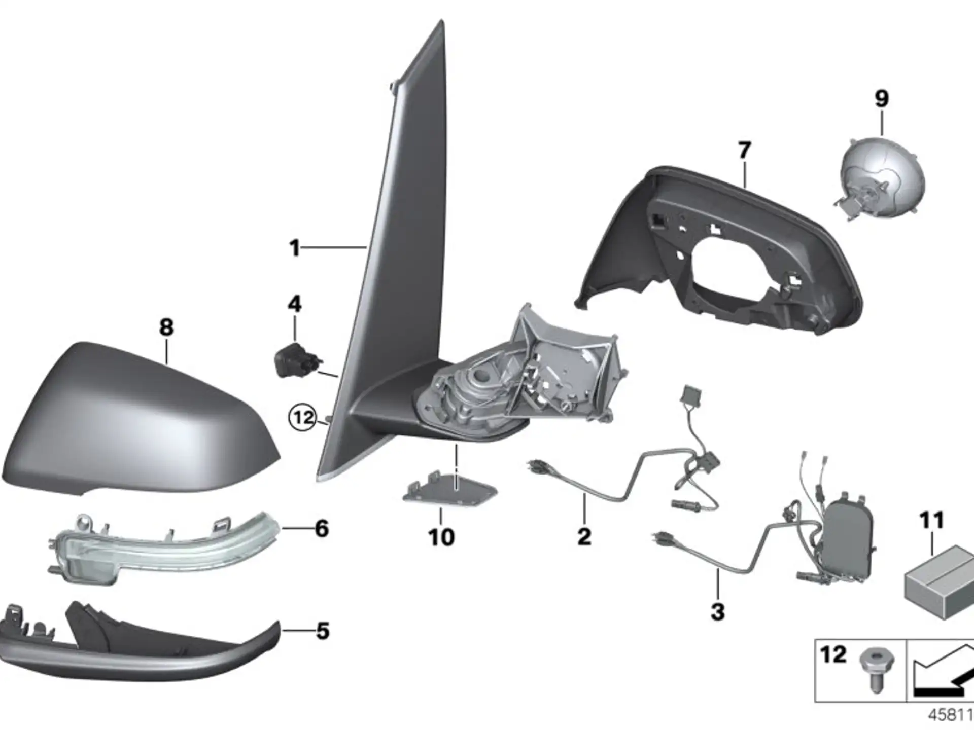BMW Gehäuseunterteil rechts F45 F46 F48 51167386572
