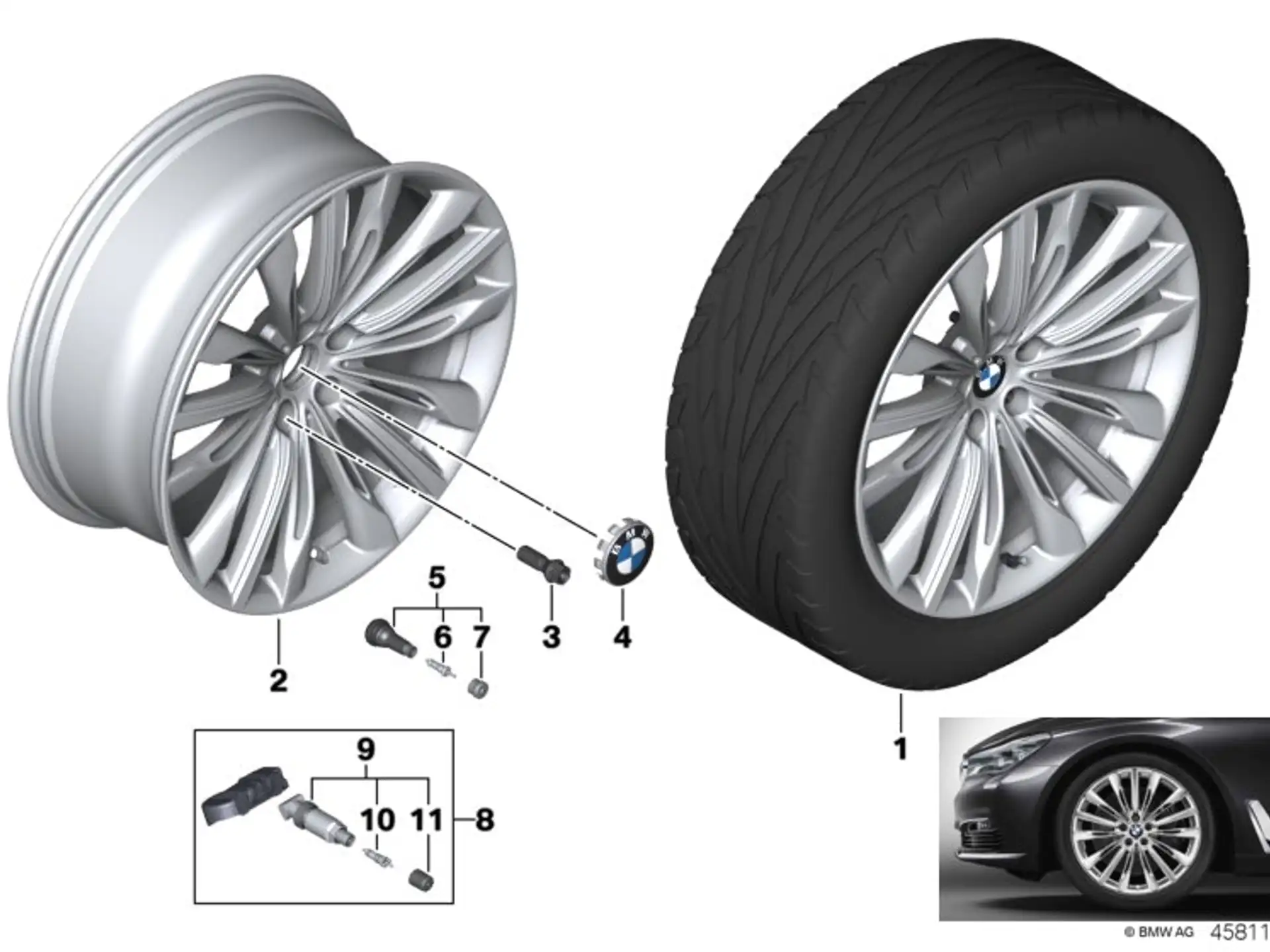 BMW Ventilkappe RDCi F80 F82 F90 F91 F92 F93 F95 F96 F97 F98 G01 G02 G05 G06 G07 G11 G12 G14 G15 G16 G30 G31 G32 36146872776