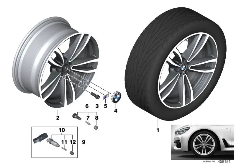 BMW Scheibenrad Leichtmetall Orbitgrey G11 G12 G32 36118092586
