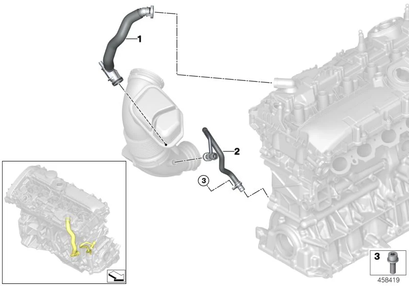 BMW Entlüftungsleitung F20 F21 F22 F23 F30 F31 F32 F33 F34 F36 G01 G02 G11 G12 G30 G31 G32 11157637521
