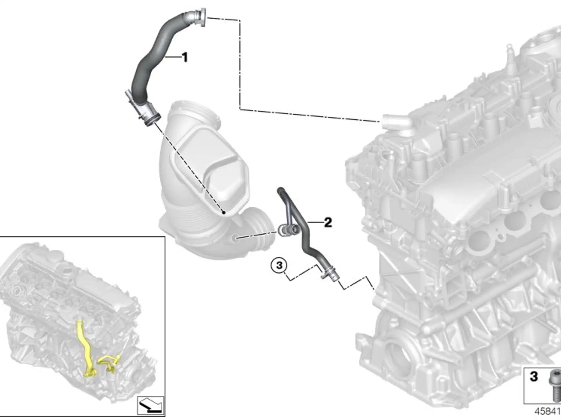 BMW Entlüftungsleitung F20 F21 F22 F23 F30 F31 F32 F33 F34 F36 G01 G02 G11 G12 G30 G31 G32 11157637521