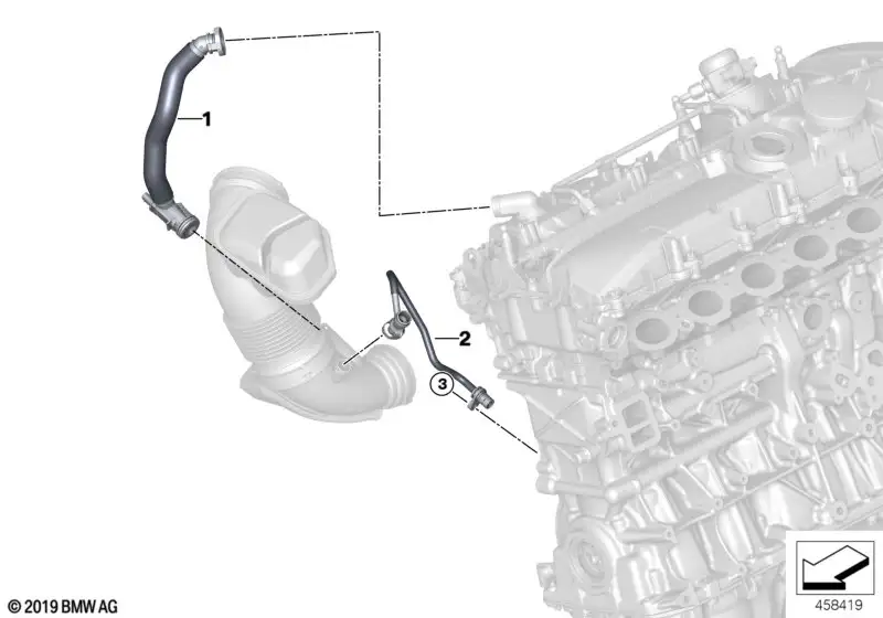 BMW Entlüftungsleitung G05 G06 G07 G11 G12 G14 G15 G16 G30 G31 G3