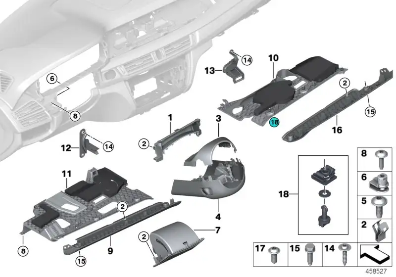 BMW Klappfach Fahrerseite F15 F16 F85 F86 51459281950 - X5 F15, X