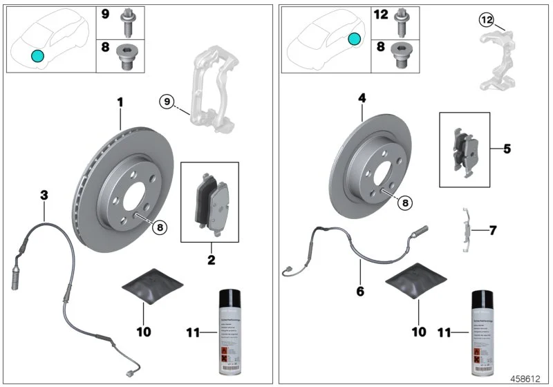 BMW Bremsbelagfühler vorn F90 F91 F92 F93 G11 G12 G14 G15 G16 G30 G31 G32 34356890788