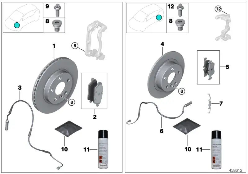 BMW Bremsscheibe Leichtbau belüftet links G01 G02 G05 G11 G12 G20