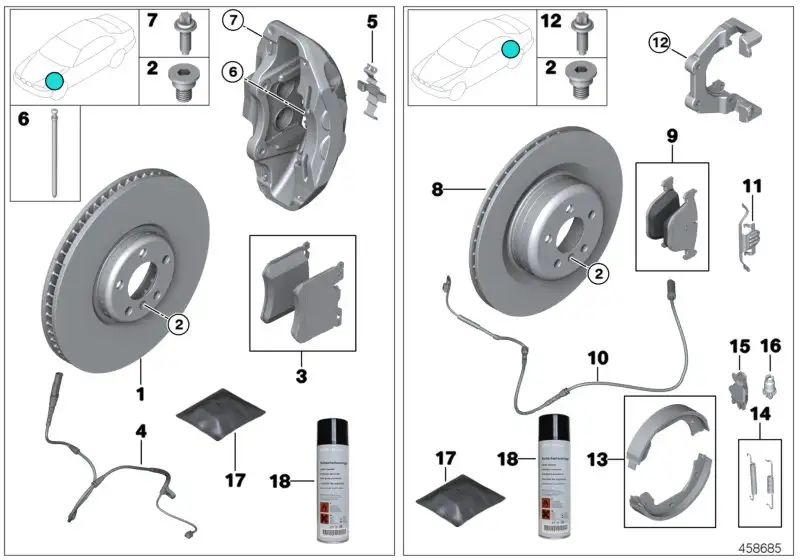 BMW Bremsscheibe belüftet links F85 F86 34112284901 - X5, X6 M