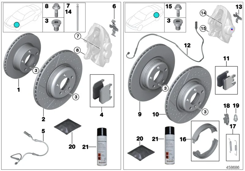 BMW Bremsscheibe Leichtbau belüftet F30 F31 F32 F33 F34 F36 34106797606