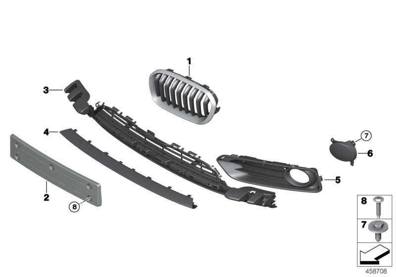 BMW Gitter teilgeschlossen links F20 F21 51117371671