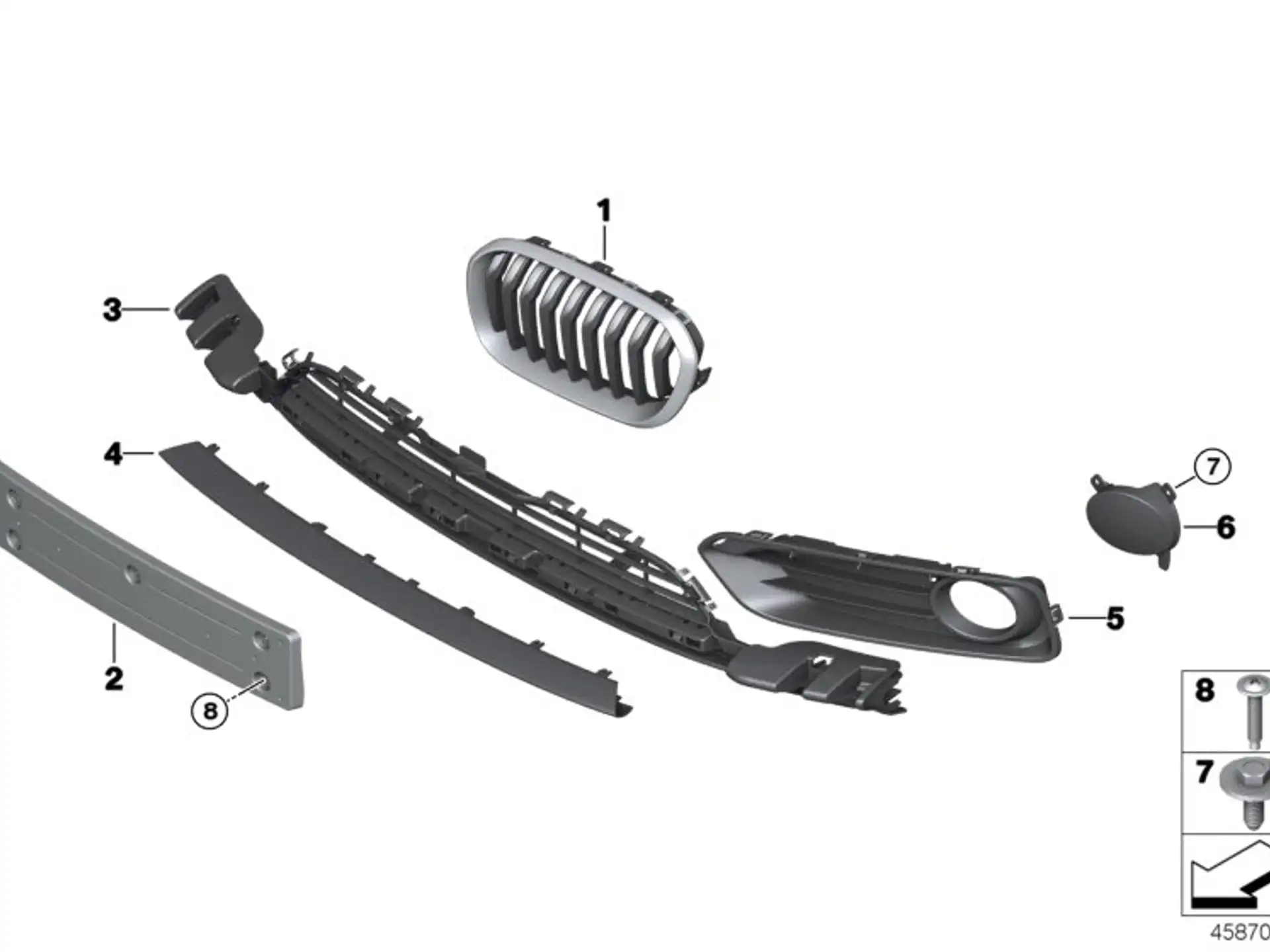 BMW Gitter teilgeschlossen links F20 F21 51117371671